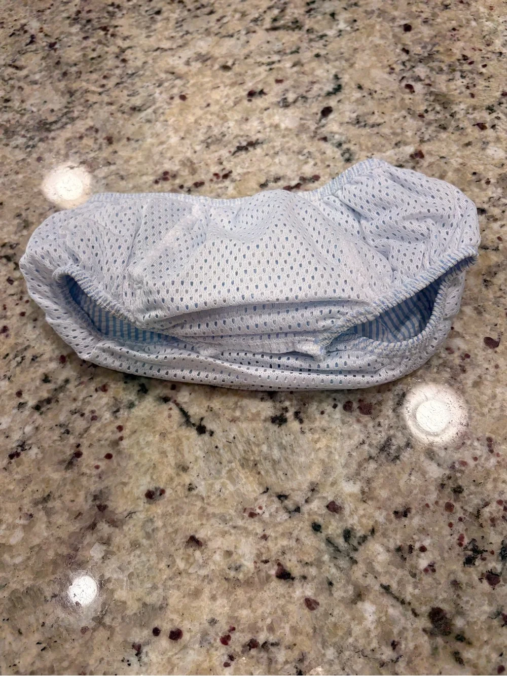 Mudpie blue and white seersucker diaper cover in 6-12 months GUC